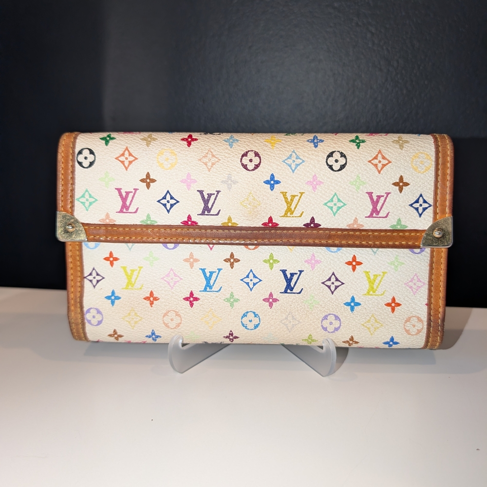 Louis Vuitton Murakami Multicolore Wallet 2005 Full Set COA